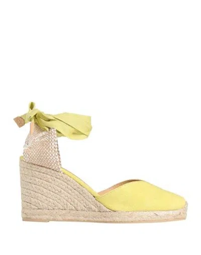 CASTAÃ±ER CASTAÑER WOMAN ESPADRILLES LIME GREEN SIZE 7.5 TEXTILE FIBERS