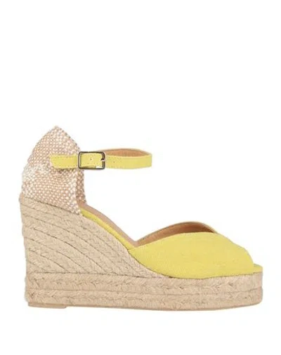 Castaã±er Castañer Woman Espadrilles Lime Green Size 7.5 Textile Fibers