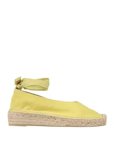 Castaã±er Castañer Woman Espadrilles Lime Green Size 7.5 Textile Fibers