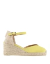 Castaã±er Castañer Woman Espadrilles Lime Green Size 7.5 Textile Fibers