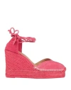 Castaã±er Castañer Woman Espadrilles Magenta Size 6 Leather, Textile Fibers