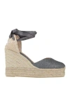 Castaã±er Castaner Lurex Carina Wedge Espadrilles In Blue