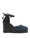Castaã±er Castañer Woman Espadrilles Midnight Blue Size 7.5 Textile Fibers