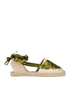 Castaã±er Castañer Woman Espadrilles Military Green Size 10 Textile Fibers
