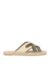 Castaã±er Castañer Woman Espadrilles Military Green Size 7.5 Leather, Textile Fibers