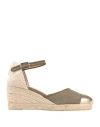 CASTAÃ±ER CASTAÑER WOMAN ESPADRILLES MILITARY GREEN SIZE 7.5 TEXTILE FIBERS
