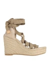 Castaã±er Castañer Woman Espadrilles Military Green Size 6 Textile Fibers In Green