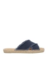 Castaã±er Palmera Canvas Espadrille Slides In Navy Blue