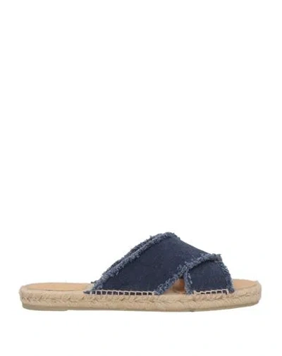 CASTAÃ±ER CASTAÑER WOMAN ESPADRILLES NAVY SIZE 6 TEXTILE FIBERS