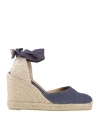 Castaã±er Castañer Woman Espadrilles Navy Size 6.5 Textile Fibers In Navy Blue