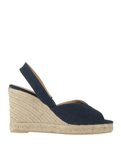 CASTAÃ±ER CASTAÑER WOMAN ESPADRILLES NAVY SIZE 7.5 TEXTILE FIBERS