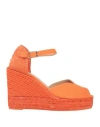 CASTAÃ±ER CASTAÑER WOMAN ESPADRILLES ORANGE SIZE 7.5 TEXTILE FIBERS