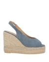Castaã±er Castañer Woman Espadrilles Pastel Blue Size 7.5 Textile Fibers