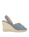 Castaã±er Castañer Woman Espadrilles Pastel Blue Size 7.5 Textile Fibers