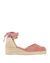 Castaã±er Castañer Woman Espadrilles Pastel Pink Size 10 Textile Fibers