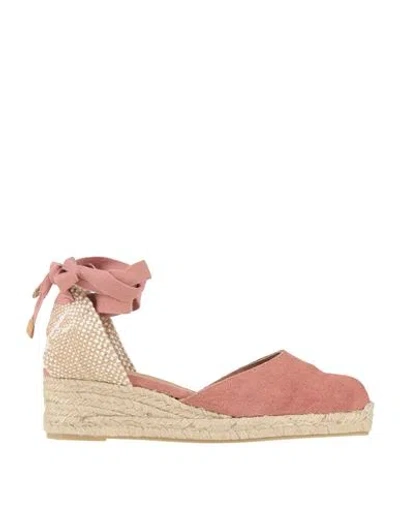 Castaã±er Castañer Woman Espadrilles Pastel Pink Size 10 Textile Fibers