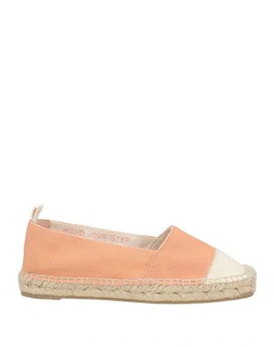 Castaã±er Castañer Woman Espadrilles Pastel Pink Size 6.5 Textile Fibers