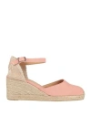 Castaã±er Castañer Woman Espadrilles Salmon Pink Size 10 Textile Fibers
