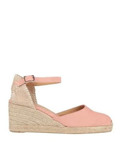 Castaã±er Castañer Woman Espadrilles Salmon Pink Size 10 Textile Fibers
