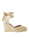 Castaã±er Castañer Woman Espadrilles Platinum Size 10 Textile Fibers In Grey