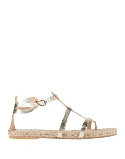CASTAÃ±ER CASTAÑER WOMAN ESPADRILLES PLATINUM SIZE 7.5 LEATHER