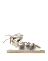 Castaã±er Castañer Ancient Greek Sandals X Castañer Woman Espadrilles Platinum Size 7.5 Leather In Grey