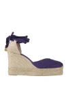 Castaã±er Castañer Woman Espadrilles Purple Size 7.5 Textile Fibers