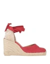 Castaã±er Castañer Woman Espadrilles Red Size 9 Textile Fibers