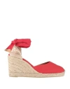 Castaã±er Castañer Woman Espadrilles Red Size 6 Textile Fibers In Red