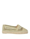 Castaã±er Castañer Woman Espadrilles Sage Green Size 7.5 Natural Raffia