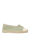 Castaã±er Castañer Woman Espadrilles Sage Green Size 6.5 Textile Fibers