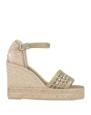 Castaã±er Castañer Woman Espadrilles Sage Green Size 7.5 Textile Fibers In Sage Green