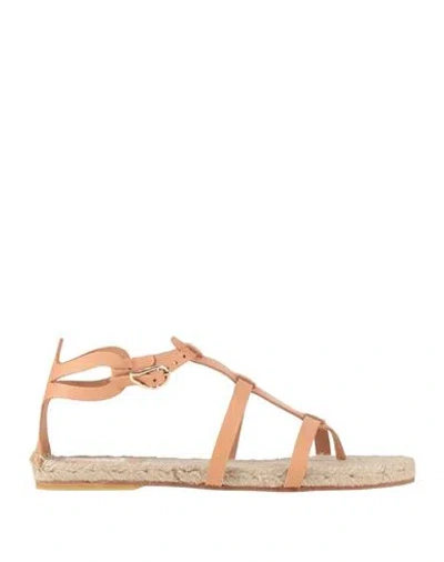 CASTAÃ±ER CASTAÑER ANCIENT GREEK SANDALS X CASTAÑER WOMAN ESPADRILLES SALMON PINK SIZE 7.5 LEATHER