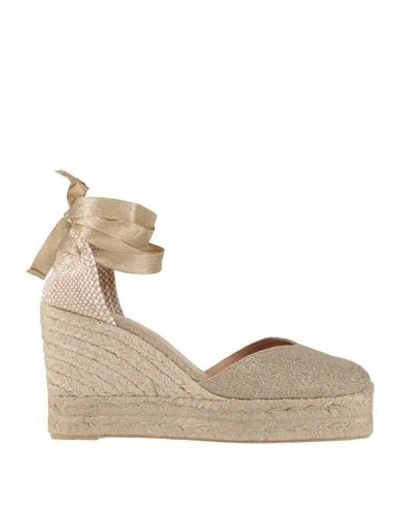 CASTAÑER CASTAÑER WOMAN ESPADRILLES SAND SIZE 10 TEXTILE FIBERS