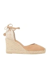 Castaã±er Castañer Woman Espadrilles Sand Size 9 Leather In Beige