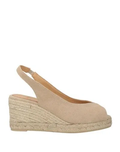 CASTAÃ±ER CASTAÑER WOMAN ESPADRILLES SAND SIZE 7.5 TEXTILE FIBERS