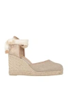 Castaã±er Castañer Woman Espadrilles Beige Size 7.5 Textile Fibers In Beige