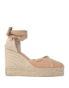 Castaã±er Castañer Woman Espadrilles Beige Size 7.5 Textile Fibers In Beige