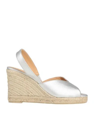 Castaã±er Castañer Woman Espadrilles Silver Size 7.5 Leather