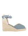 Castaã±er Castañer Woman Espadrilles Slate Blue Size 7.5 Textile Fibers