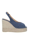 CASTAÃ±ER CASTAÑER WOMAN ESPADRILLES SLATE BLUE SIZE 7.5 TEXTILE FIBERS