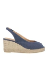 Castaã±er Castañer Woman Espadrilles Slate Blue Size 7.5 Textile Fibers
