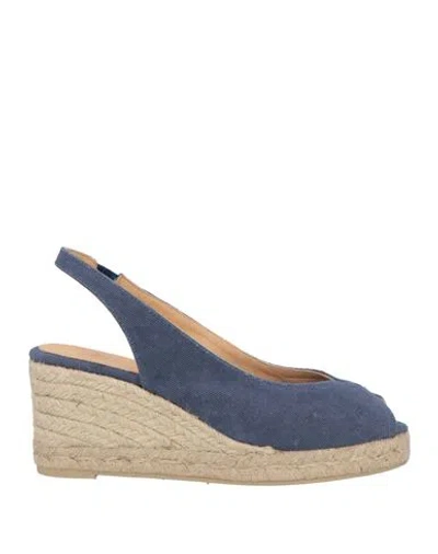 Castaã±er Castañer Woman Espadrilles Slate Blue Size 7.5 Textile Fibers