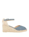 Castaã±er Castañer Woman Espadrilles Slate Blue Size 6 Textile Fibers In Blue