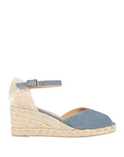CASTAÃ±ER CASTAÑER WOMAN ESPADRILLES SLATE BLUE SIZE 6 TEXTILE FIBERS