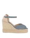 Castaã±er Castañer Woman Espadrilles Slate Blue Size 7.5 Textile Fibers In Blue