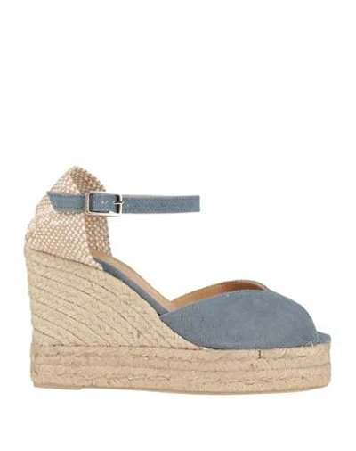 Castaã±er Castañer Woman Espadrilles Slate Blue Size 7.5 Textile Fibers