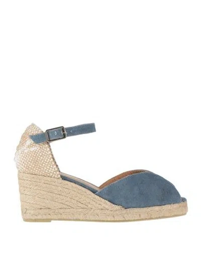 CASTAÃ±ER CASTAÑER WOMAN ESPADRILLES NAVY SIZE 9 TEXTILE FIBERS
