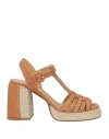 Castaã±er Castañer Woman Espadrilles Tan Size 6 Leather In Brown