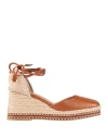 Castaã±er Castañer Woman Espadrilles Tan Size 7.5 Leather In Brown